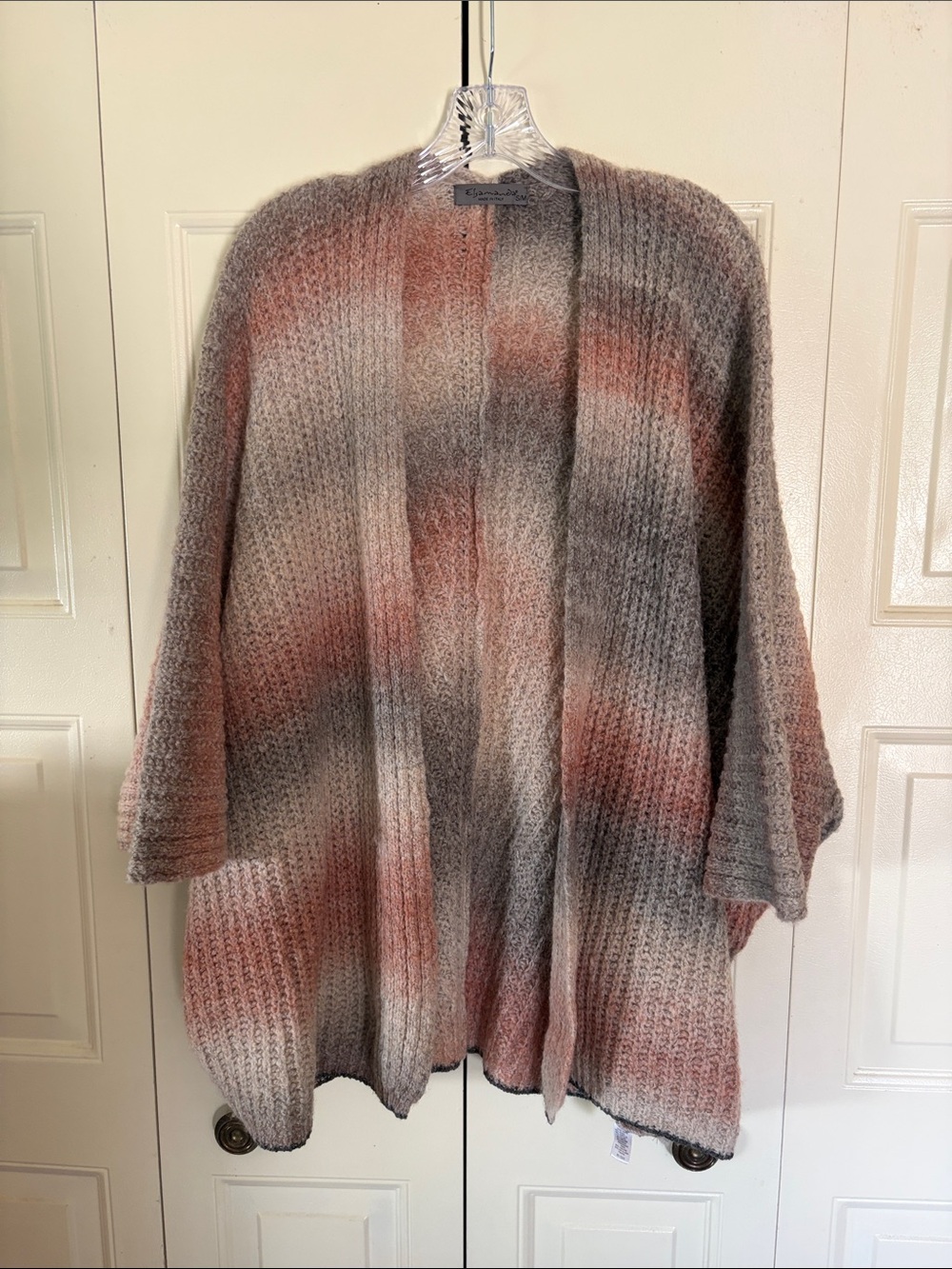 Elsamanda Italy Boho Alpaca Anthropologie Cardigan Open Wrap Knit Layer SM/MED